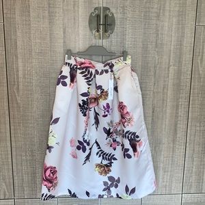 Closet London Satin Midi‎ Skirt in Occasion Print